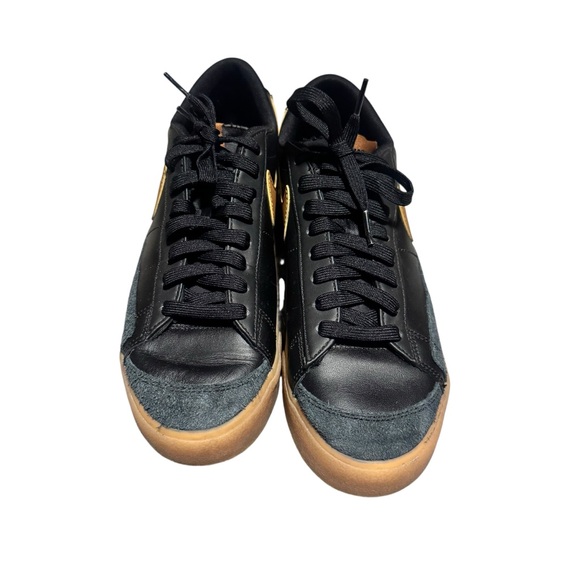 Nike Women's Blazer Low Platform Sneaker Leather Suede Black British Tan Size 9 - Picture 7 of 8